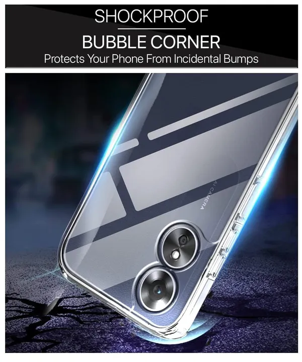Clear_Soft_Crystal_Back_Case_Cover_Compatible_With_Oppo_A17_4G_/_Oppo_A17K_4G__100%_Shockproof_Silicone_360_Protective_Design