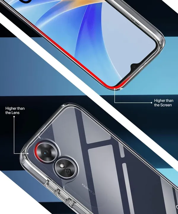 Clear_Soft_Crystal_Back_Case_Cover_Compatible_With_Oppo_A17_4G_/_Oppo_A17K_4G__100%_Shockproof_Silicone_360_Protective_Design
