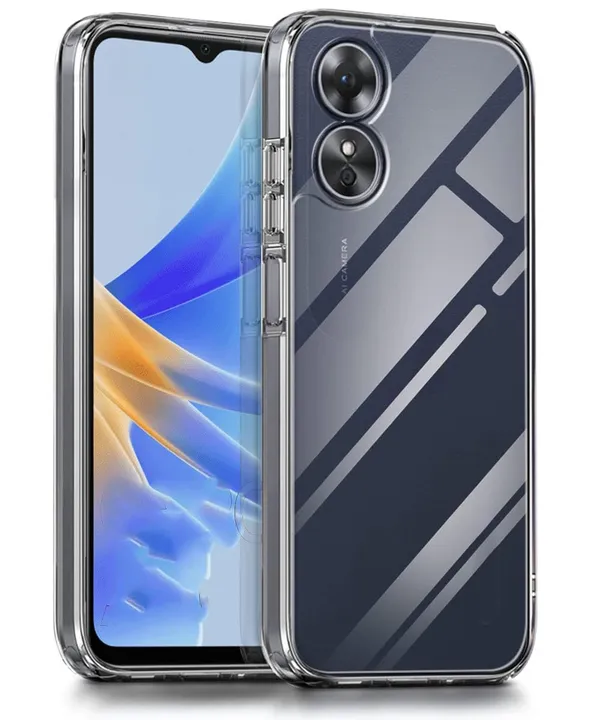 Clear_Soft_Crystal_Back_Case_Cover_Compatible_With_Oppo_A17_4G_/_Oppo_A17K_4G__100%_Shockproof_Silicone_360_Protective_Design