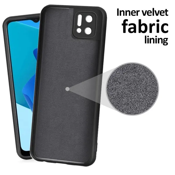 Silicone_Black_Silicone_Back_Case_Cover_Compatible_With_Oppo_A16K_/_A16E__Slim_Liquid_Silicone_Soft_Gel_Rubber__Camera_Protection