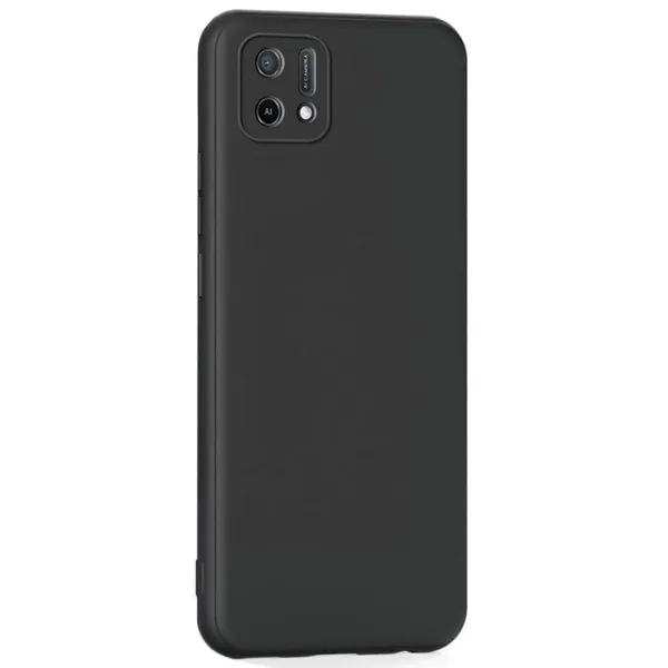 Silicone_Black_Silicone_Back_Case_Cover_Compatible_With_Oppo_A16K_/_A16E__Slim_Liquid_Silicone_Soft_Gel_Rubber__Camera_Protection