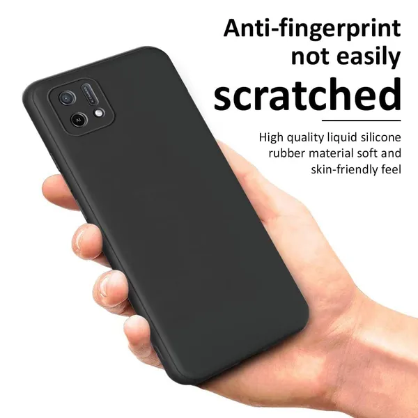 Silicone_Black_Silicone_Back_Case_Cover_Compatible_With_Oppo_A16K_/_A16E__Slim_Liquid_Silicone_Soft_Gel_Rubber__Camera_Protection