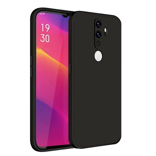 Silicone_Black_Silicone_Back_Case_Cover_Compatible_With_Oppo_A9_2020_/_A5_2020__Slim_Liquid_Silicone_Soft_Gel_Rubber__Camera_Protection