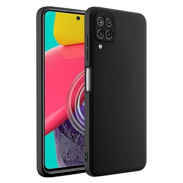Silicone_Black_Silicone_Back_Case_Cover_Compatible_With_Samsung_Galaxy_M53_5G__Slim_Liquid_Silicone_Soft_Gel_Rubber__Camera_Protection