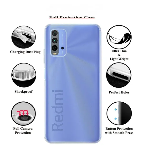 Clear_Soft_Crystal_Back_Case_Cover_Compatible_With_Xiaomi_Redmi_9_Power/Poco_M3__100%_Shockproof_Silicone_360_Protective_Design