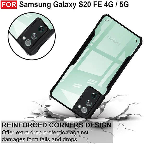 Clear_Shockproof_Bumper_Crystal__Back_Case_Cover_Compatible_With_Samsung_Galaxy_S20_Fe_4G_5G__Minimalist_Pc+Tpu_360_Protection_Tough_Rugged_Design