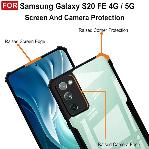 Clear_Shockproof_Bumper_Crystal__Back_Case_Cover_Compatible_With_Samsung_Galaxy_S20_Fe_4G_5G__Minimalist_Pc+Tpu_360_Protection_Tough_Rugged_Design
