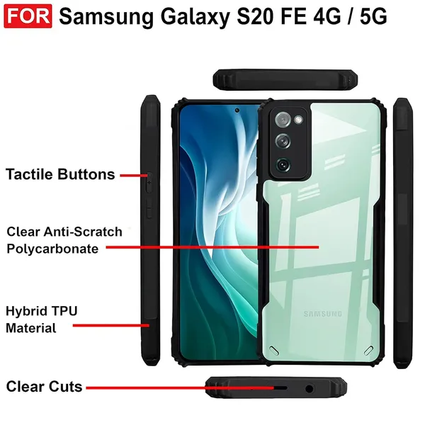 Clear_Shockproof_Bumper_Crystal__Back_Case_Cover_Compatible_With_Samsung_Galaxy_S20_Fe_4G_5G__Minimalist_Pc+Tpu_360_Protection_Tough_Rugged_Design