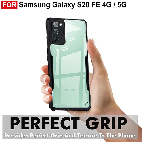 Clear_Shockproof_Bumper_Crystal__Back_Case_Cover_Compatible_With_Samsung_Galaxy_S20_Fe_4G_5G__Minimalist_Pc+Tpu_360_Protection_Tough_Rugged_Design