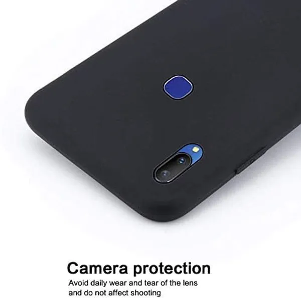 Silicone_Black_Silicone_Back_Case_Cover_Compatible_With_Vivo_Y91_/_Y93_/_Y95_/_Y91I_/_Y90_/_U1__Slim_Liquid_Silicone_Soft_Gel_Rubber__Camera_Protection