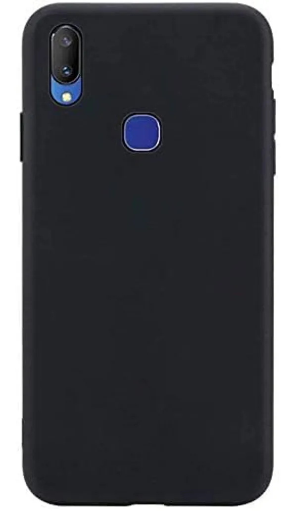 Silicone_Black_Silicone_Back_Case_Cover_Compatible_With_Vivo_Y91_/_Y93_/_Y95_/_Y91I_/_Y90_/_U1__Slim_Liquid_Silicone_Soft_Gel_Rubber__Camera_Protection