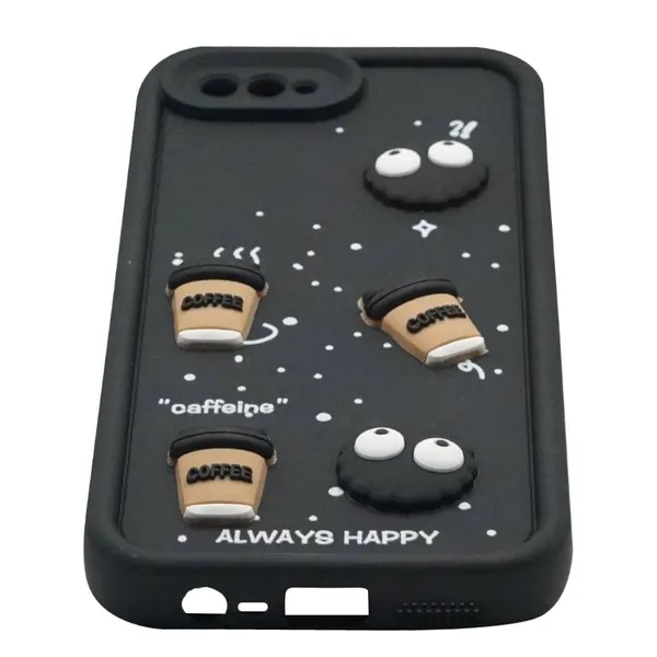Coffee_Black_Coffee_Tpu_Silicone_Back_Case_Cover_Compatible_With_Realme_C2_/_Oppo_A1K__Cute_Fun_Cartoon_3D_Ball__Full_Body_Protection__Camera_Protection