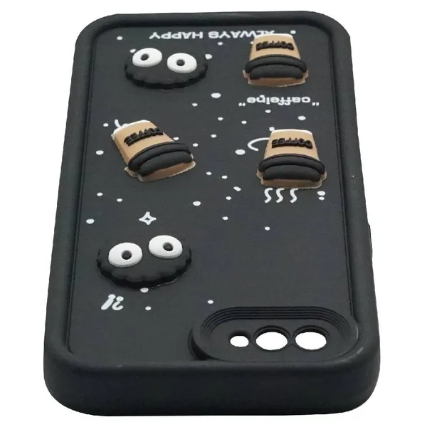 Coffee_Black_Coffee_Tpu_Silicone_Back_Case_Cover_Compatible_With_Realme_C2_/_Oppo_A1K__Cute_Fun_Cartoon_3D_Ball__Full_Body_Protection__Camera_Protection