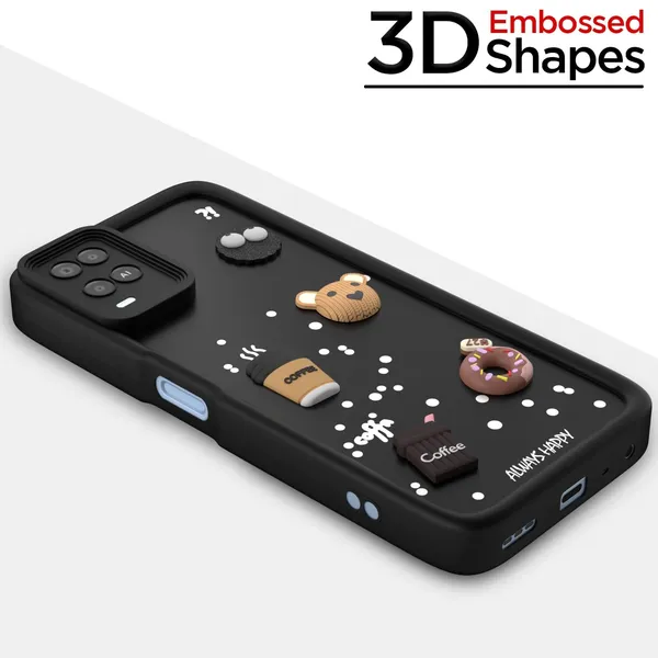 Coffee_Black_Coffee_Tpu_Silicone_Back_Case_Cover_Compatible_With_Oppo_A54_4G__Cute_Fun_Cartoon_3D_Ball__Full_Body_Protection__Camera_Protection