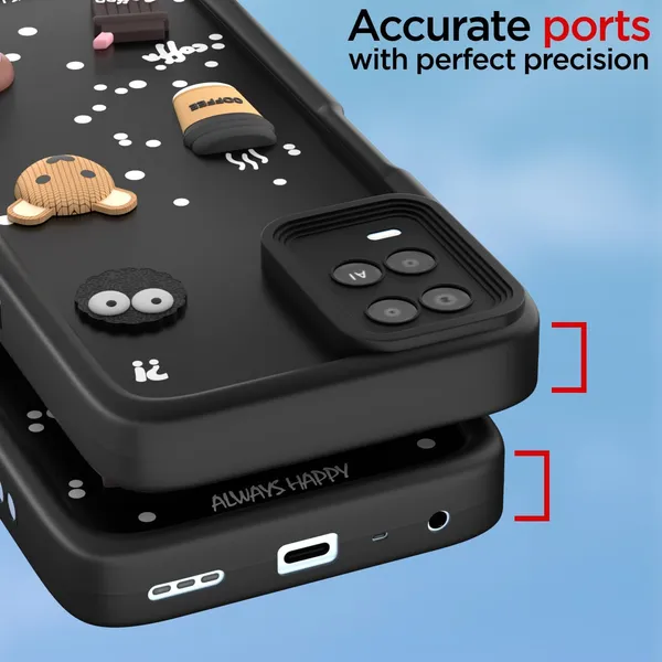 Coffee_Black_Coffee_Tpu_Silicone_Back_Case_Cover_Compatible_With_Oppo_A54_4G__Cute_Fun_Cartoon_3D_Ball__Full_Body_Protection__Camera_Protection