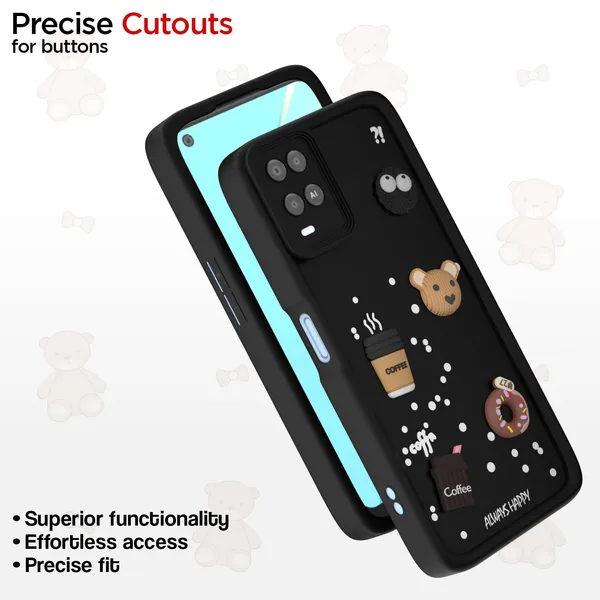 Coffee_Black_Coffee_Tpu_Silicone_Back_Case_Cover_Compatible_With_Oppo_A54_4G__Cute_Fun_Cartoon_3D_Ball__Full_Body_Protection__Camera_Protection