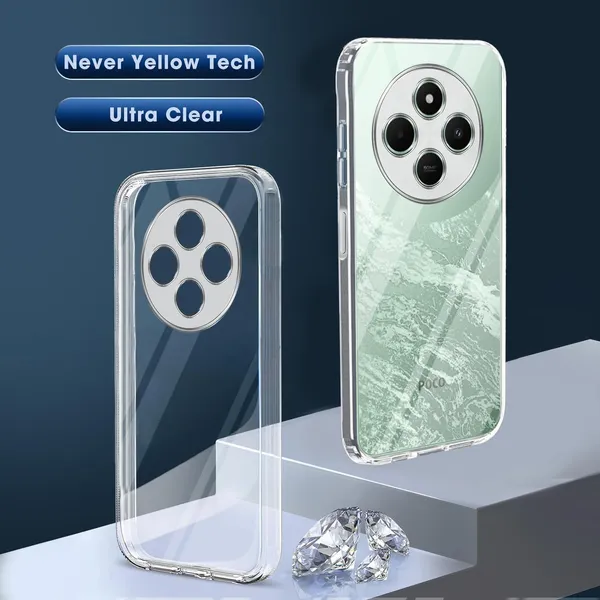 Clear_Soft_Crystal_Back_Case_Cover_Compatible_With_Xiaomi_Redmi_14C_/_14R_/_A3_Pro_/_A4_/_Poco_C75_/_Poco_M7__100%_Shockproof_Silicone_360_Protective_Design