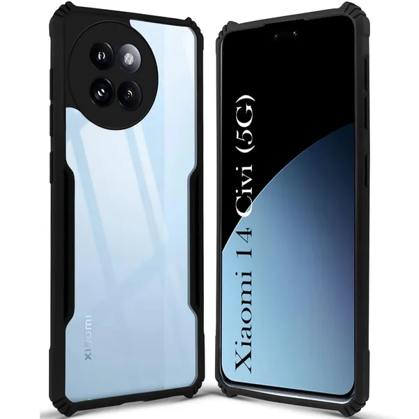 Clear_Hard_Shockproof_Bumper_Crystal__Back_Case_Cover_Compatible_With_Xiaomi_14_Civi__Minimalist_Pc+Tpu_360_Protection_Tough_Rugged_Design