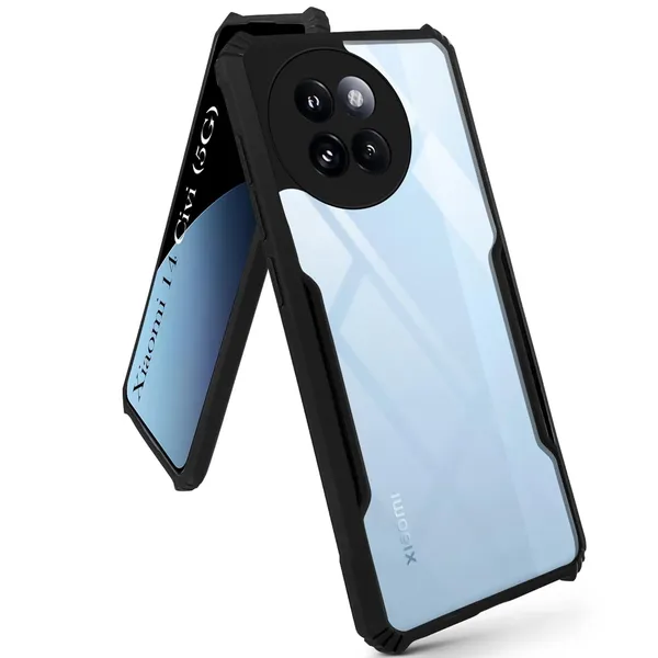 Clear_Hard_Shockproof_Bumper_Crystal__Back_Case_Cover_Compatible_With_Xiaomi_14_Civi__Minimalist_Pc+Tpu_360_Protection_Tough_Rugged_Design