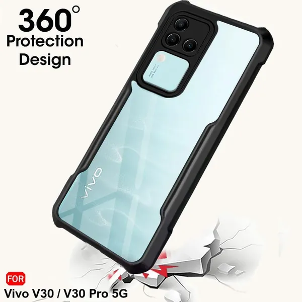 Clear_Hard_Shockproof_Bumper_Crystal__Back_Case_Cover_Compatible_With_Vivo_V30_5G_/_Vivo_V30_Pro_5G__Minimalist_Pc+Tpu_360_Protection_Tough_Rugged_Design