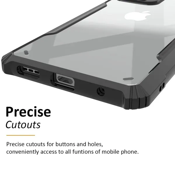 Bumper_Black_Shockproof_Bumper_Crystal__Back_Case_Cover_Compatible_With_Iphone_13__Minimalist_Pc+Tpu_360_Protection_Tough_Rugged_Design