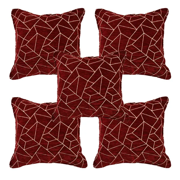 Maroon_Velvet,_Jacquard_And_Chenille_Cushion_Cover_Set_For_Sofa_And_Living_Room_Decore_Pack_Of_5