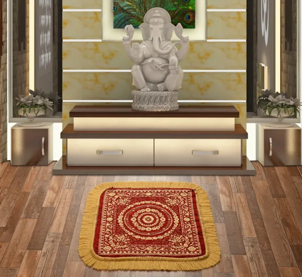 Maroon_Velvet,_Jacquard_And_Chenille_Prayer_Mat_And_Pooja_Aasan_For_Prayer,_Meditation_And_Religious_Use