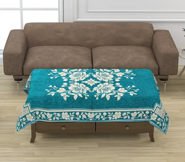Sky_Blue_Velvet,_Jacquard_And_Chenille_Table_Cover_For_Dining_Table_And_Home_Decore