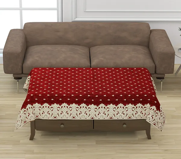 Maroon_Velvet,_Jacquard_And_Chenille_Table_Cover_For_Dining_Table_And_Home_Decore