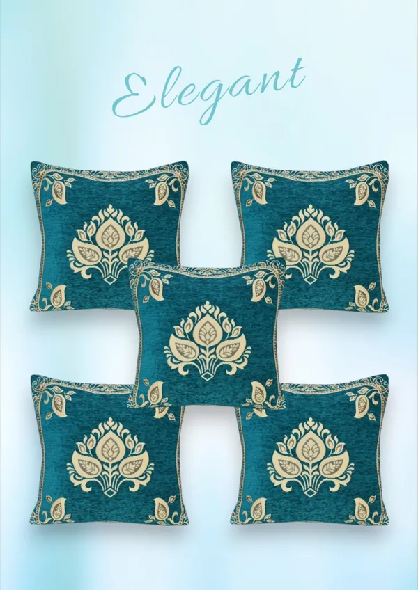 Sky_Blue_Velvet,_Jacquard_And_Chenille_Cushion_Cover_Set_For_Sofa_And_Living_Room_Decore_Pack_Of_5
