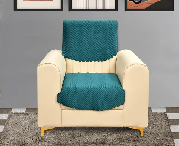 Teal_Blue_Velvet,_Jacquard_And_Chenille_Quilted_Premium_Velvet_1_Seater_Sofa_Cover_For_Living_Room_Sofa_Protection_And_Decore_Set_Of_2