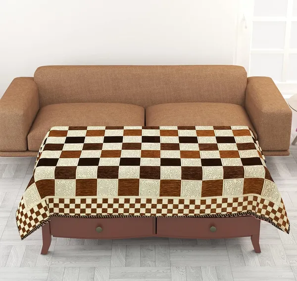 Coffee_Brown_Velvet,_Jacquard_And_Chenille_Table_Cover_For_Dining_Table_And_Home_Decore