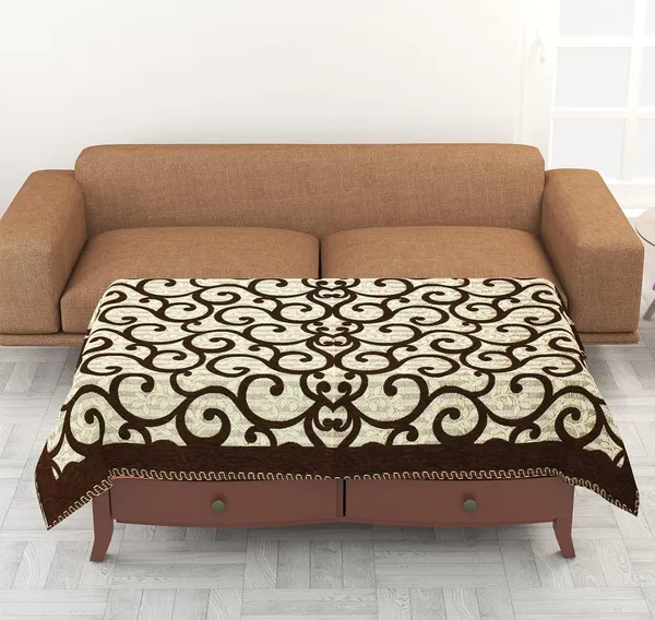Coffee_Brown_Velvet,_Jacquard_And_Chenille_Table_Cover_For_Dining_And_Table_Decore