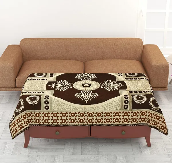 Coffee_Brown_Velvet,_Jacquard_And_Chenille_Table_Cover_For_Dining_Table_And_Home_Decore