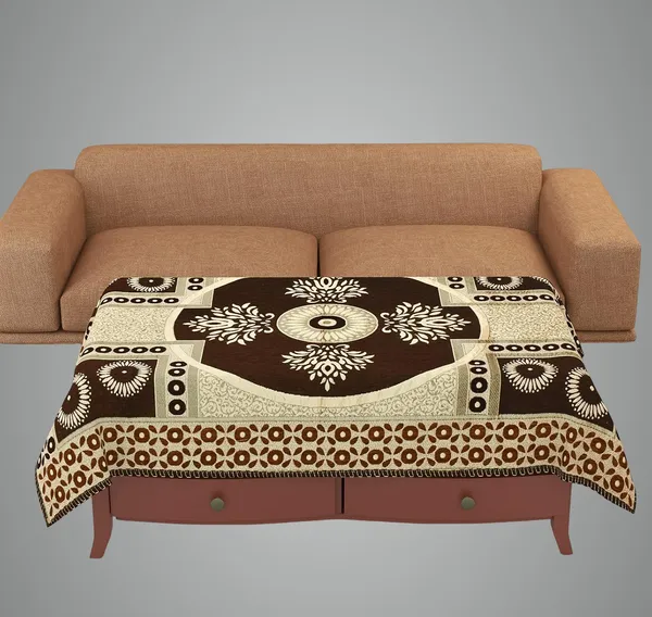 Coffee_Brown_Velvet,_Jacquard_And_Chenille_Table_Cover_For_Dining_Table_And_Home_Decore