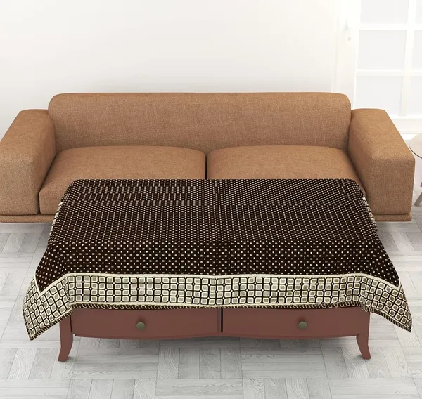 Coffee_Brown_Velvet,_Jacquard_And_Chenille_Table_Cover_For_Dining_Table_And_Home_Decore