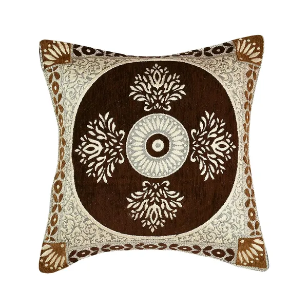 Coffee_Brown_Velvet,_Jacquard_And_Chenille_Cushion_Cover_For_Sofa_And_Living_Room_Decore_Pack_Of_5