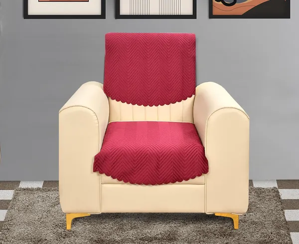Maroon_Velvet,_Jacquard_And_Chenille_Quilted_Premium_Velvet_1_Seater_Sofa_Cover_For_Living_Room_Sofa_Protection_And_Decore_Set_Of_2