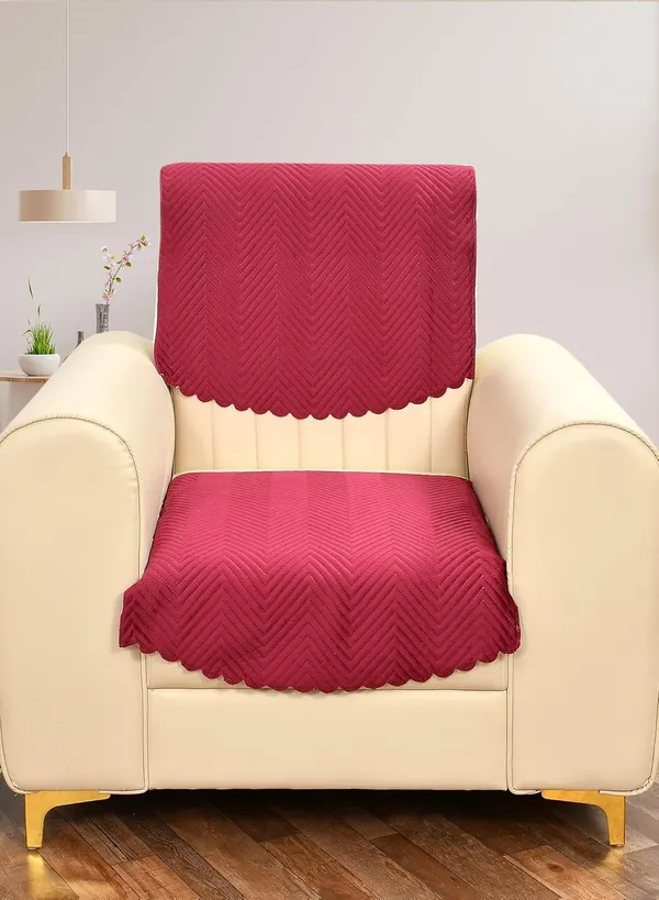 Maroon_Velvet,_Jacquard_And_Chenille_Quilted_Premium_Velvet_1_Seater_Sofa_Cover_For_Living_Room_Sofa_Protection_And_Decore_Set_Of_2