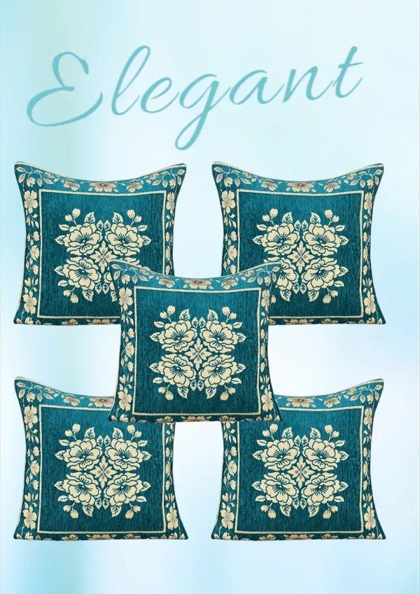 Sky_Blue_Velvet,_Jacquard_And_Chenille_Cushion_Cover_Set_For_Sofa_And_Living_Room_Decore_Pack_Of_5