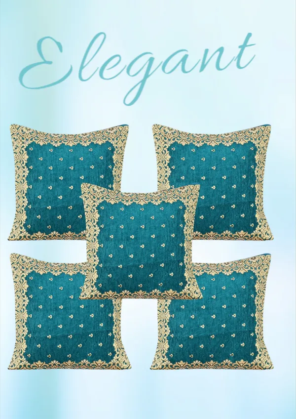 Sky_Blue_Velvet,_Jacquard_And_Chenille_Cushion_Cover_Set_For_Sofa_And_Living_Room_Decore_Pack_Of_5