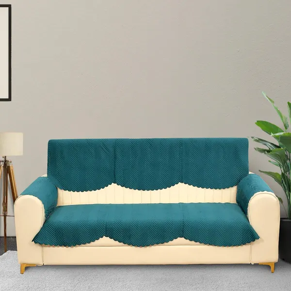 Teal_Blue_Velvet,_Jacquard_And_Chenille_Quilted_Premium_Velvet_3_Seater_Sofa_Cover_For_Living_Room_Sofa_Protection_And_Decore_Set_Of_4