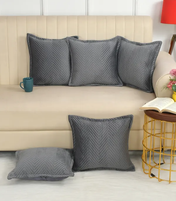 Grey_Velvet,_Jacquard_And_Chenille_Cushion_Cover_Set_For_Sofa_And_Living_Room_Decore_Pack_Of_5