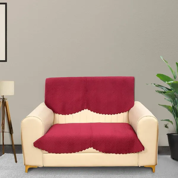 Maroon_Velvet,_Jacquard_And_Chenille_2_Seater_Sofa_Cover_For_Living_Room_Furniture_Protection_Set_Of_2