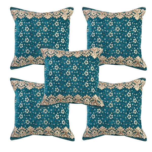 Sky_Blue_Velvet,_Jacquard_And_Chenille_Cushion_Cover_Set_For_Sofa_And_Living_Room_Decore_Pack_Of_5