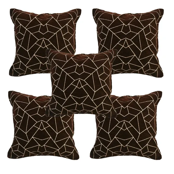 Coffee_Brown_Black_Velvet,_Jacquard_And_Chenille_Cushion_Cover_Set_For_Sofa_And_Living_Room_Decore_Pack_Of_5