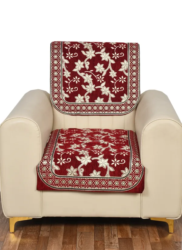 Maroon_Velvet,_Jacquard_And_Chenille_1_Seater_Sofa_Cover_For_Living_Room_Sofa_Protection_And_Decore_Set_Of_2
