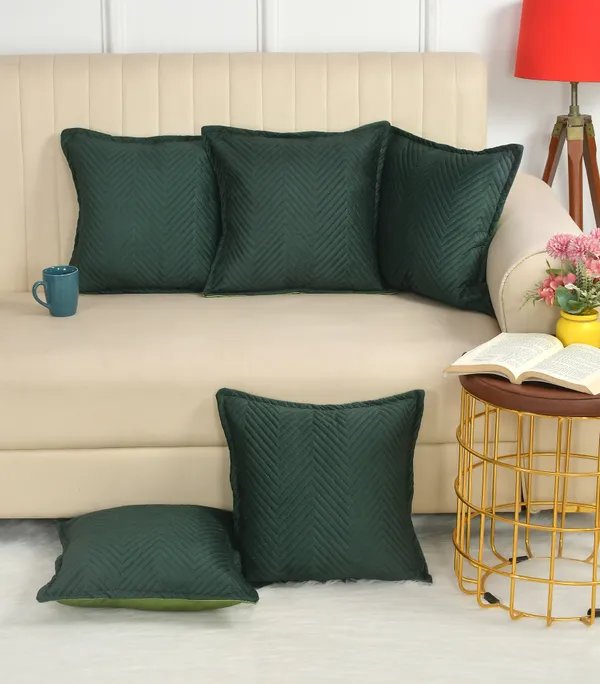 Green_Velvet,_Jacquard_And_Chenille_Cushion_Cover_Set_For_Sofa_And_Living_Room_Decore_Pack_Of_5