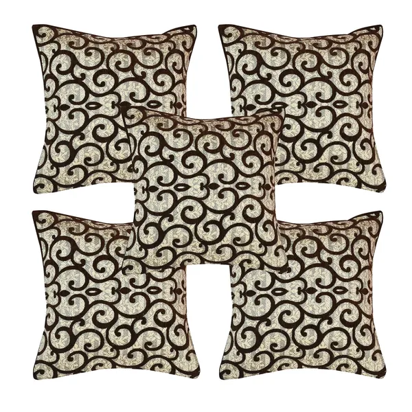 Beige_And_Black_Velvet,_Jacquard_And_Chenille_Cushion_Cover_Set_For_Sofa_And_Living_Room_Decore_Pack_Of_5