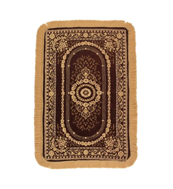 Coffee_Brown_And_Yellow_Velvet,_Jacquard_And_Chenille_Prayer_Mat_And_Pooja_Aasan_For_Prayer,_Meditation_And_Religious_Use